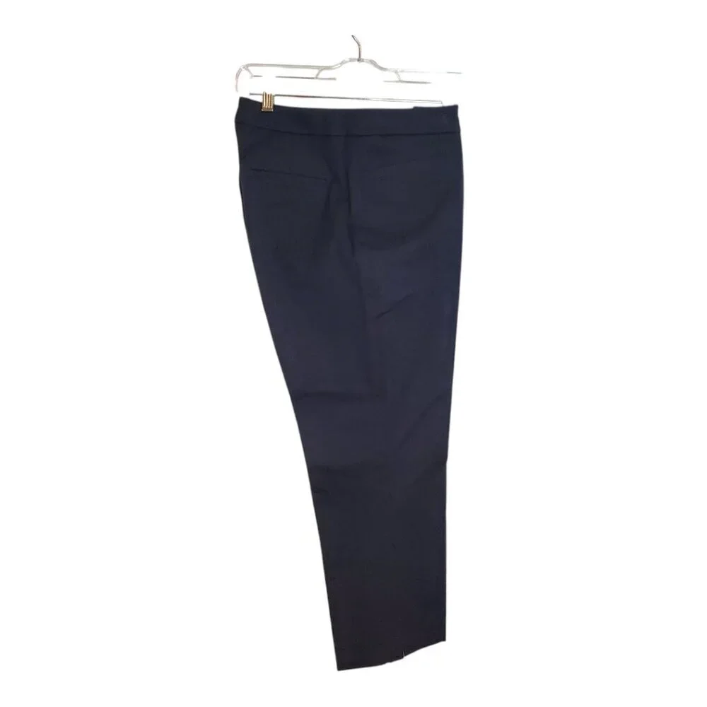TALBOTS PETITES SZ 6P Curvy Cropped Black Flat Front Mid-rise Dress Trouser Pant - Picture 6 of 8